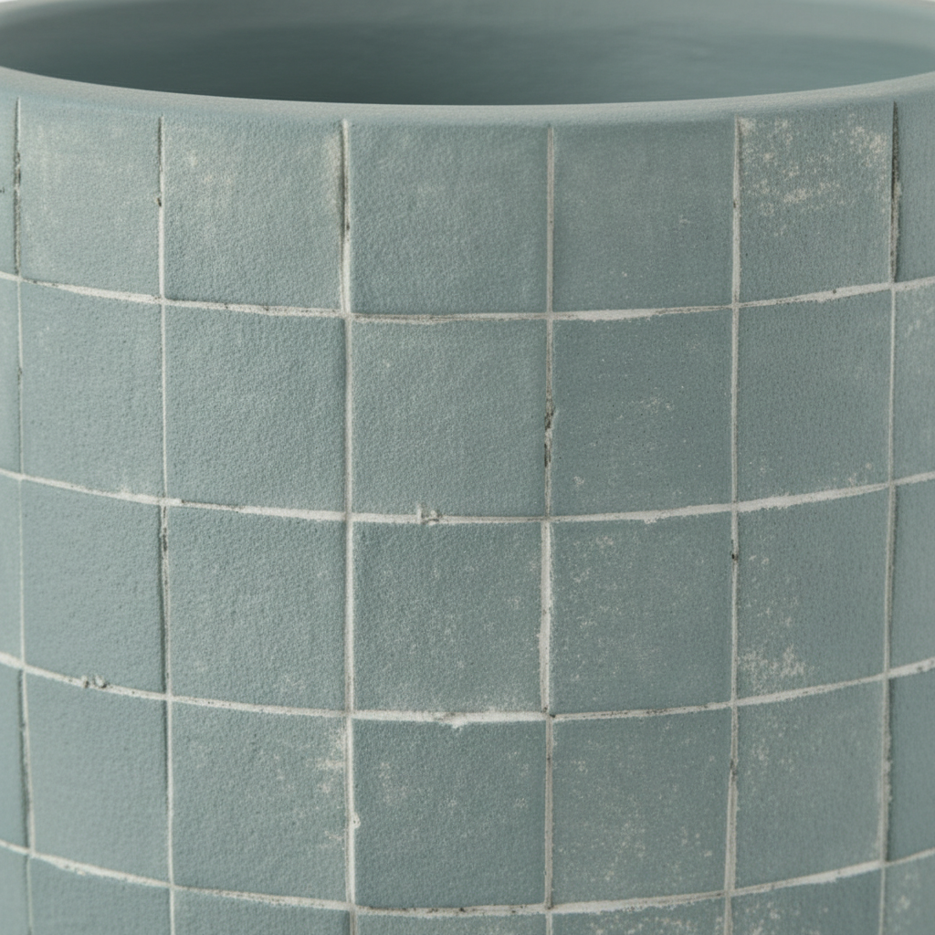 Keramisk blomsterpotte lyseblå, kompakt størrelse 12,5 cm til sukkulenter og urter