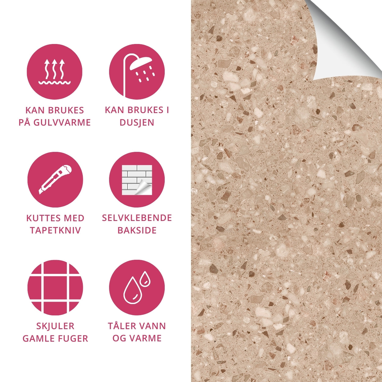 Lisboa Sand selvklebende fliser