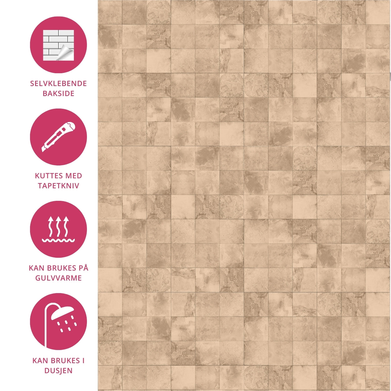 Bodø sand selvklebende fliser