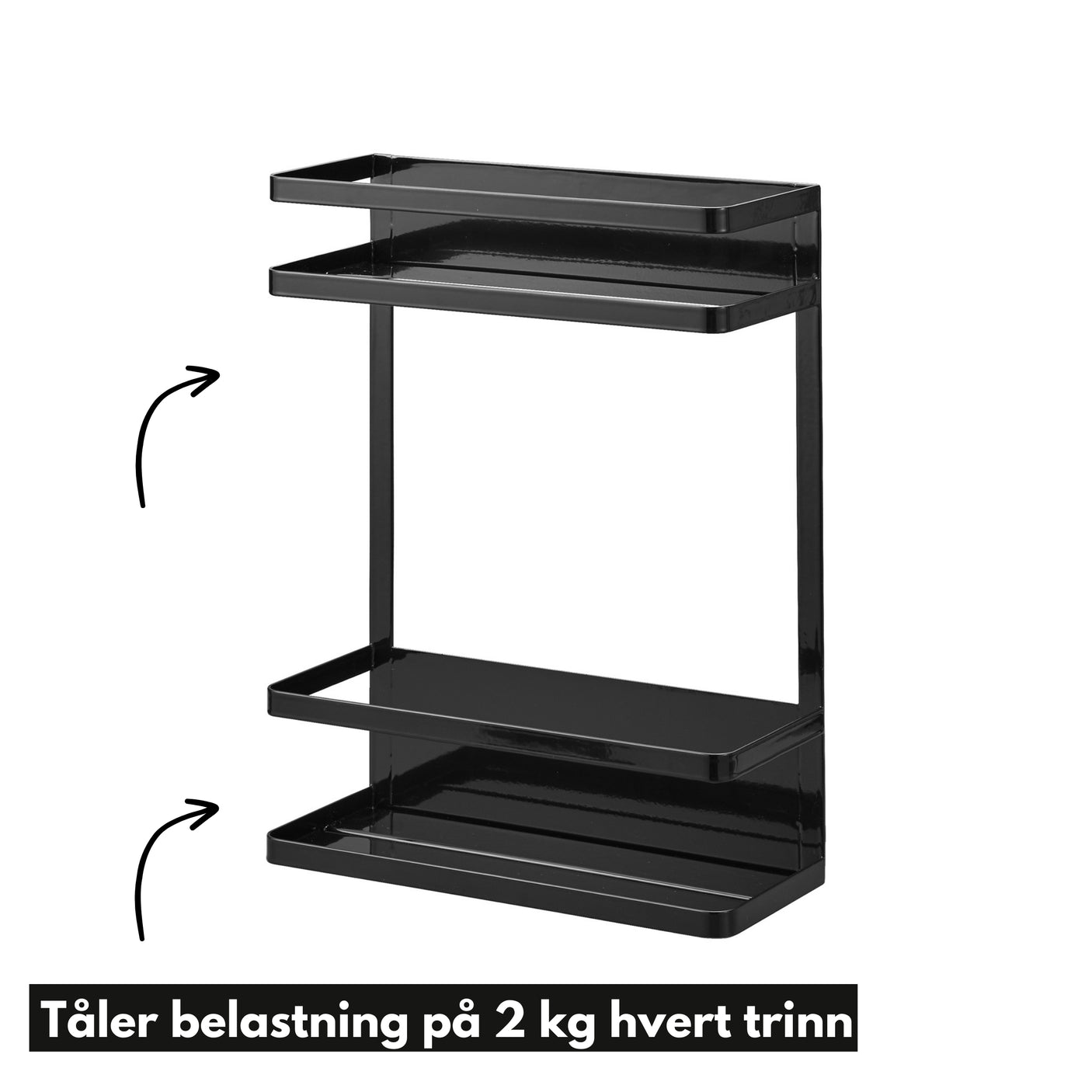 Magnetisk oppbevaringshylle sort 28 x 11,5 x 40 cm