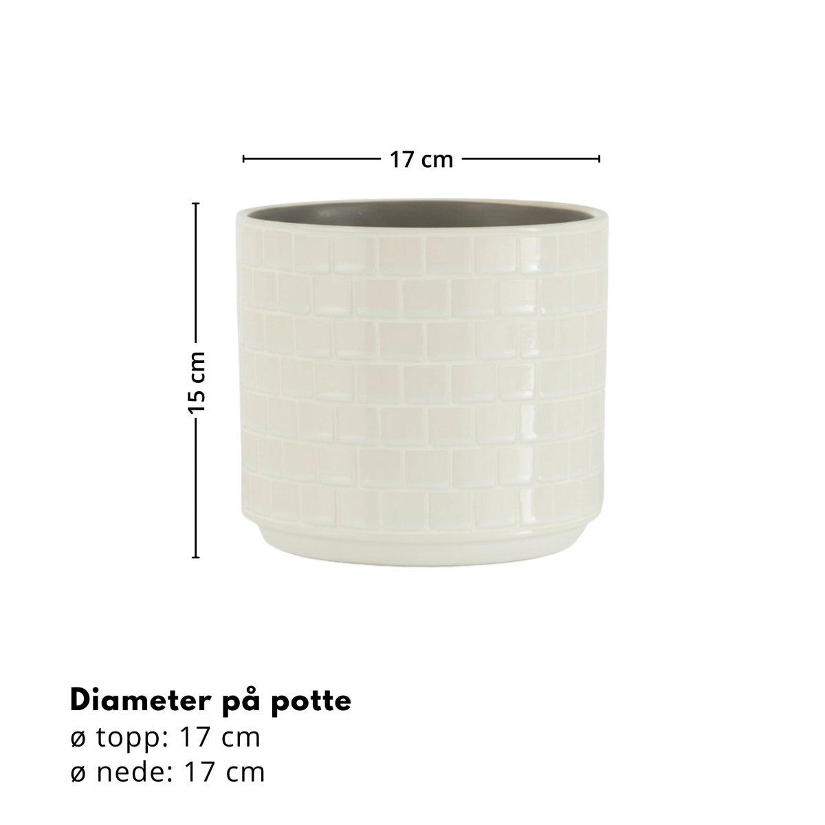 Snø mosaikk potte ø 15,5 cm - Lindas Dekor