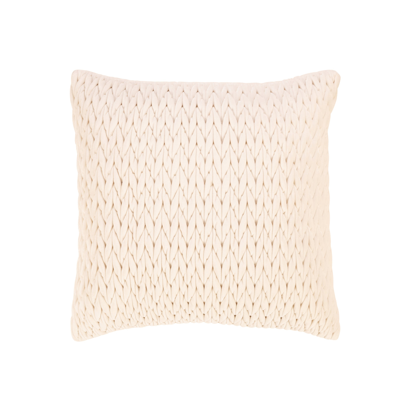 Putetrekk velur flettet krem 45 x 45 cm