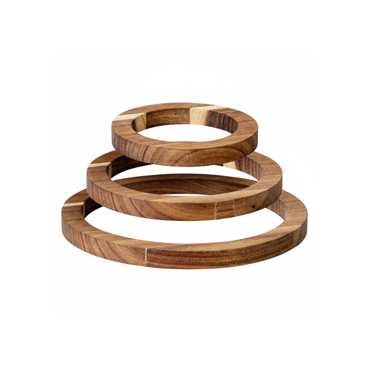 3 - pk Gryteunderlag akasietre dia: 12 - 20 cm - Lindas Dekor