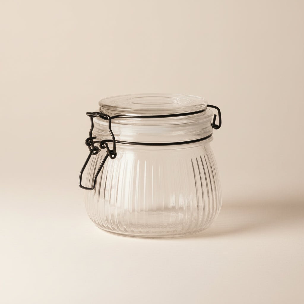Glasskrukke rillet 500 ml - Lindas Dekor