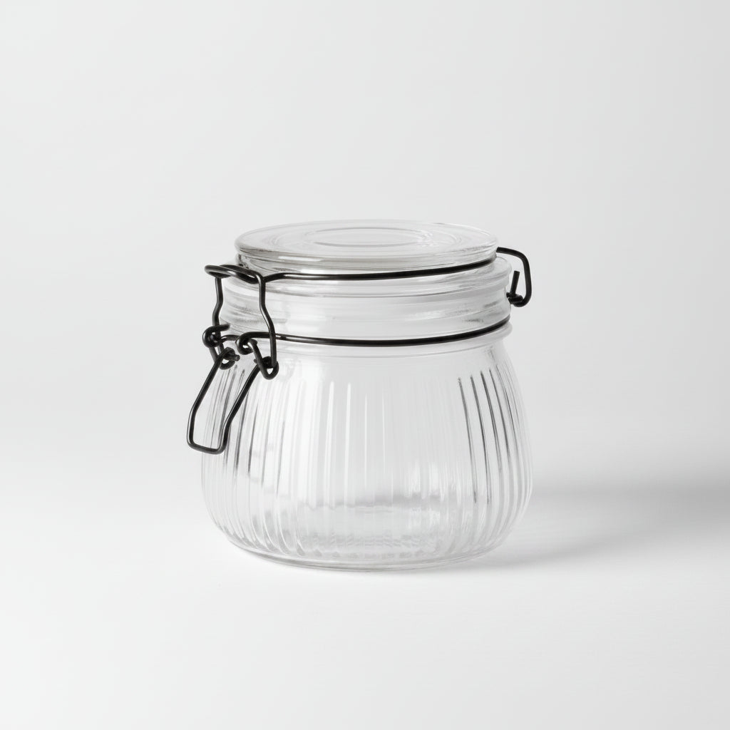 Glasskrukke rillet 500 ml - Lindas Dekor