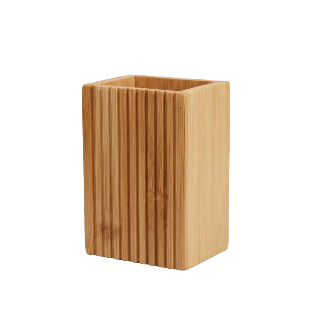 Tandborsthållare i FSC-sertifierat bambus med 4 fack 9x6,5x12,5cm