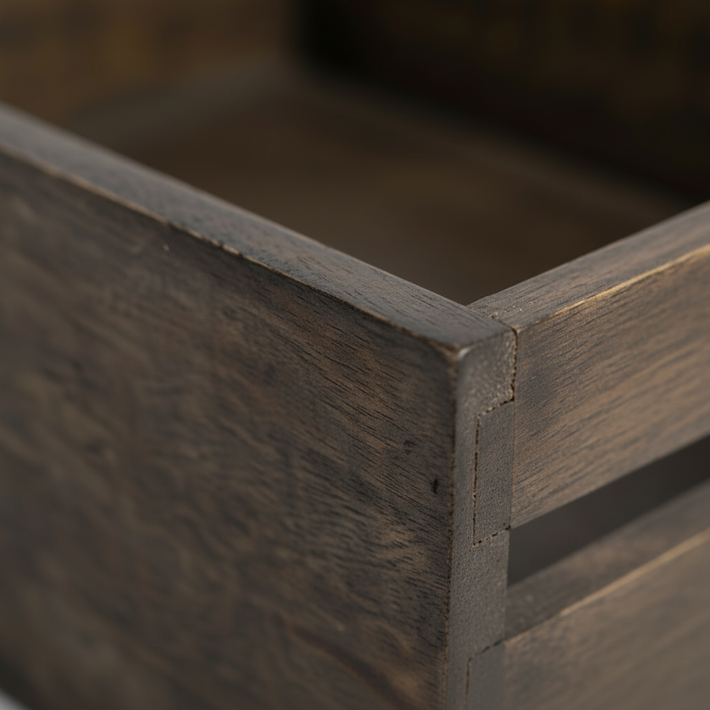 Mangotre kurv sort brunsort finish - eksklusiv oppbevaring til stue, bad og soverom