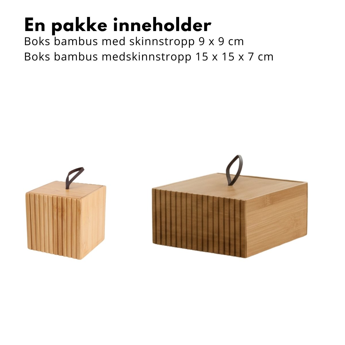 2 - pk oppbevaringsbokser bambus - Lindas Dekor