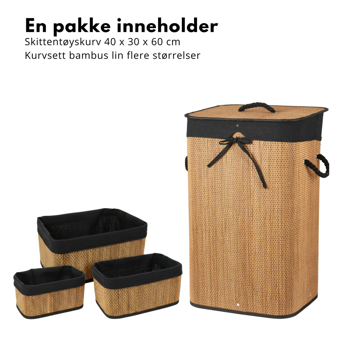 Bambus kurvsett 4 deler