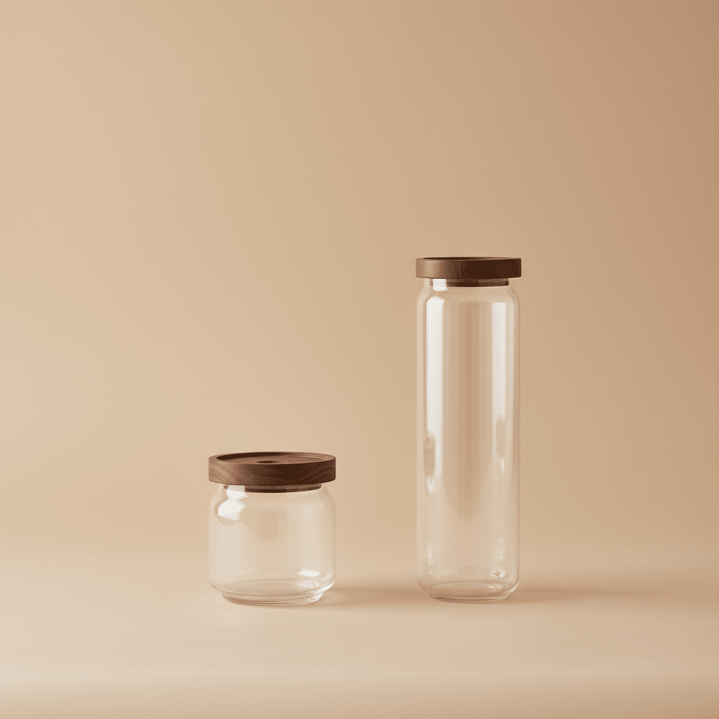 2 - pk Glasskrukker med trelokk - Lindas Dekor
