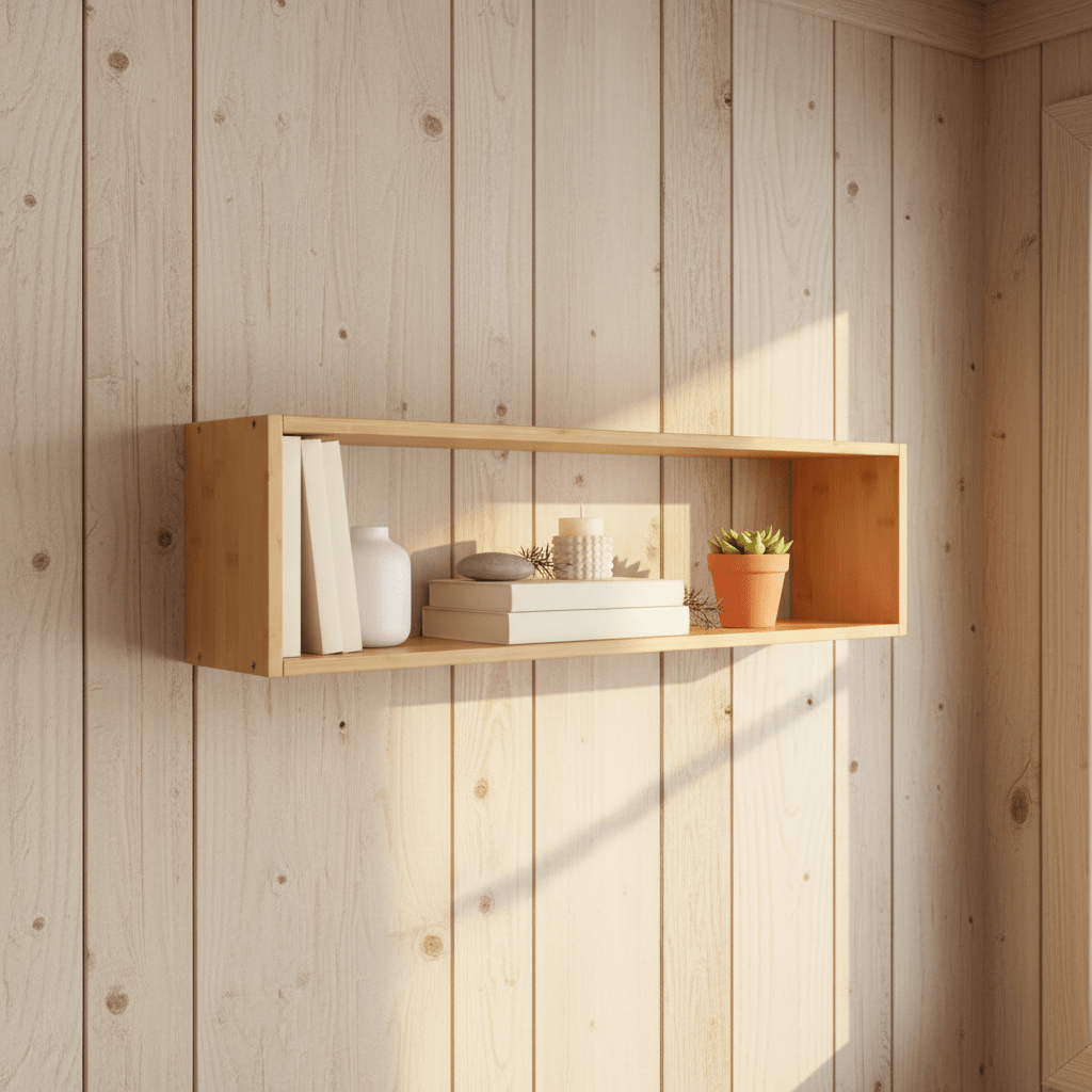 Ember vegghylle bambus natur 70 x 15 x 19,5 cm - Lindas Dekor