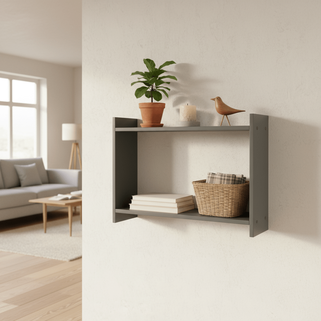 Bamberg vegghylle grønn 50 x 14,5 x 35 cm - Lindas Dekor