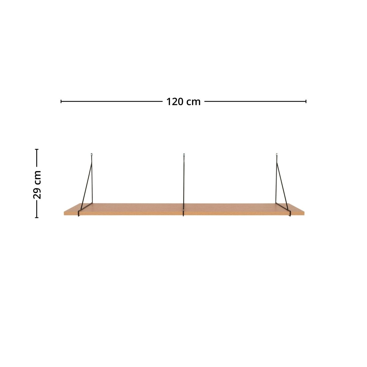 Chiba vegghylle askefiner sort stålramme 120 x 29 cm - Lindas Dekor