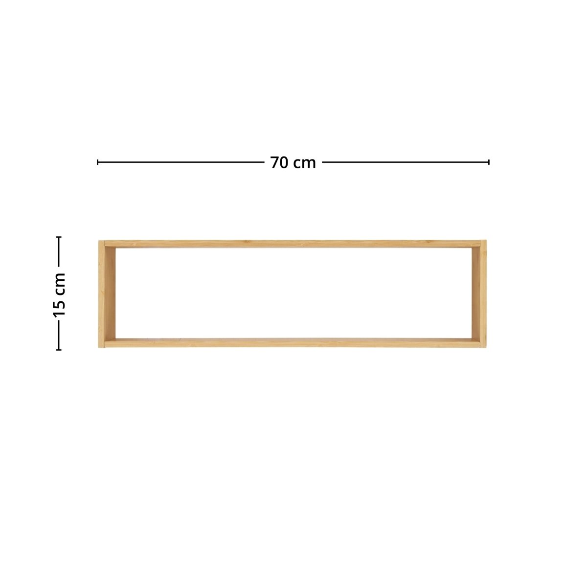 Ember vegghylle bambus natur 70 x 15 x 19,5 cm - Lindas Dekor