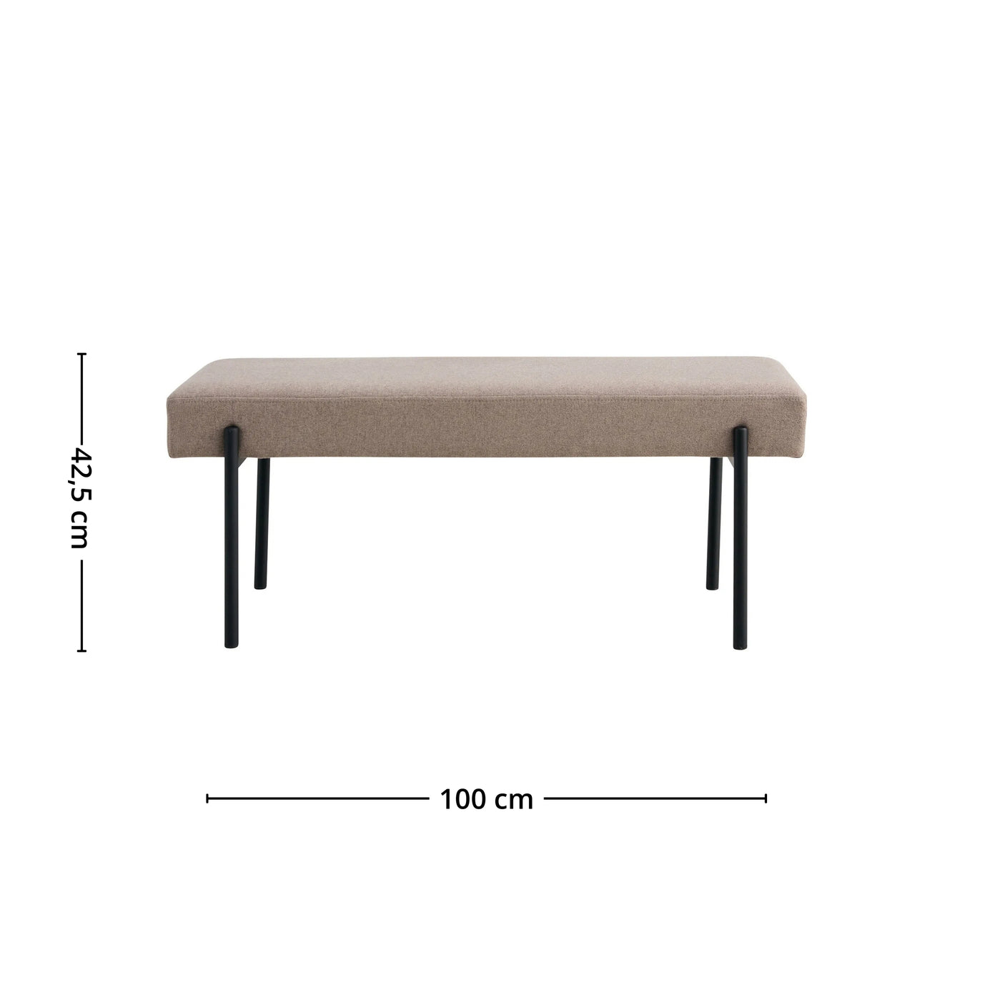 Swindon benk bouclé stone 100 cm - Lindas Dekor