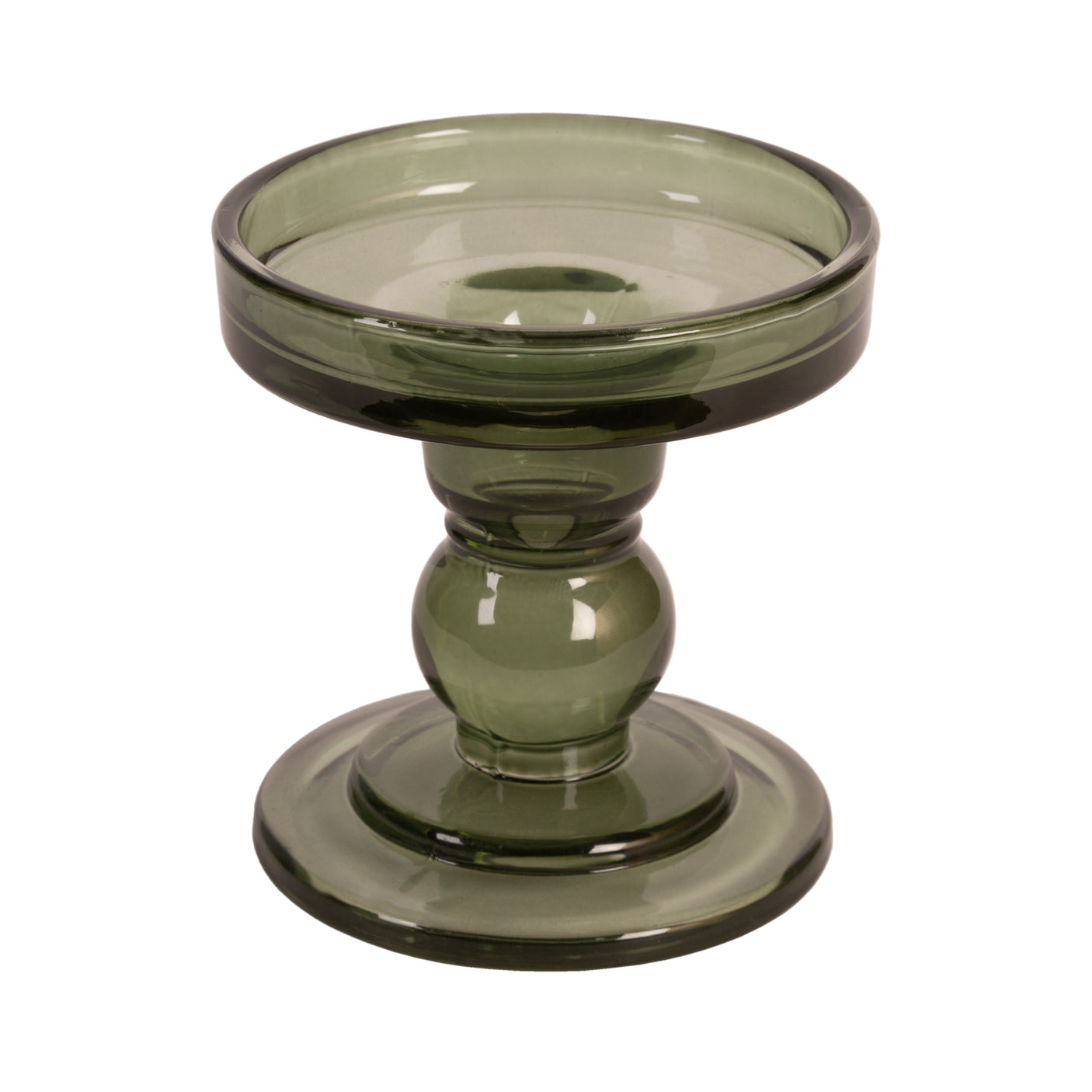 Lysestake grønn lav 8,5x8,8 cm størrelsesreferanse