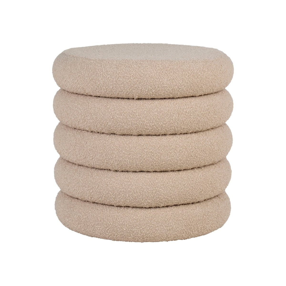 Brooklyn puff med lagring beige ø44 cm - Lindas Dekor