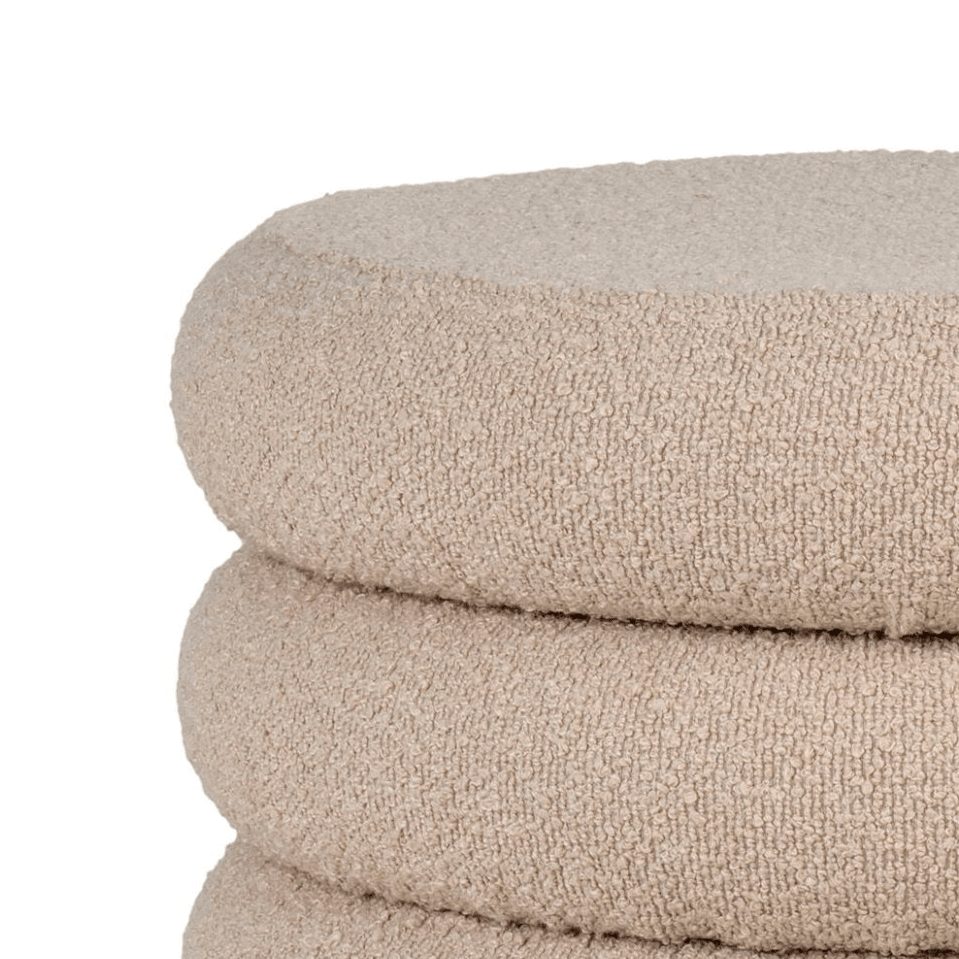 Brooklyn puff med lagring beige ø44 cm - Lindas Dekor