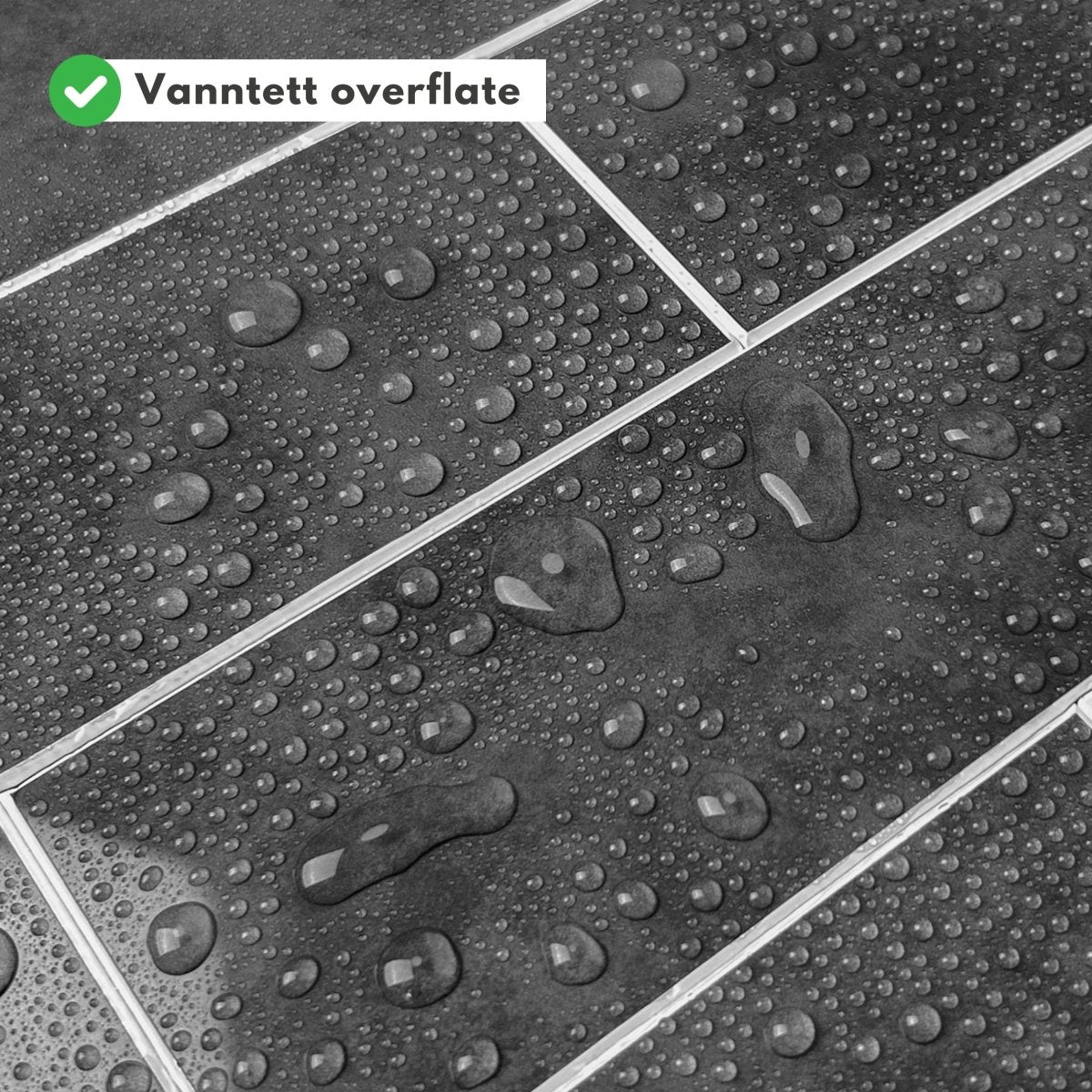 Vareprøve: Louise gloss antrasitt selvklebende veggfliser - Lindas Dekor