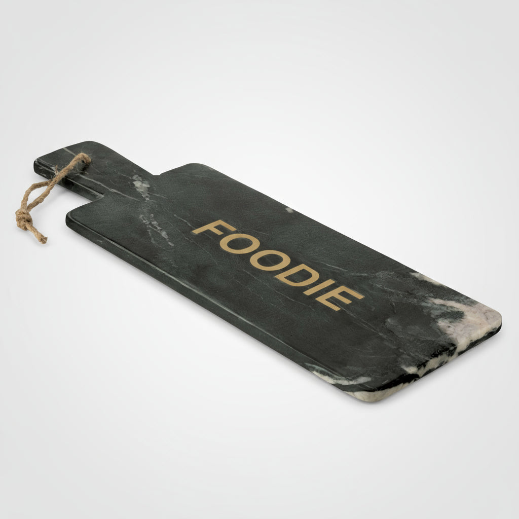 Pyntebrett marmor svart/gull