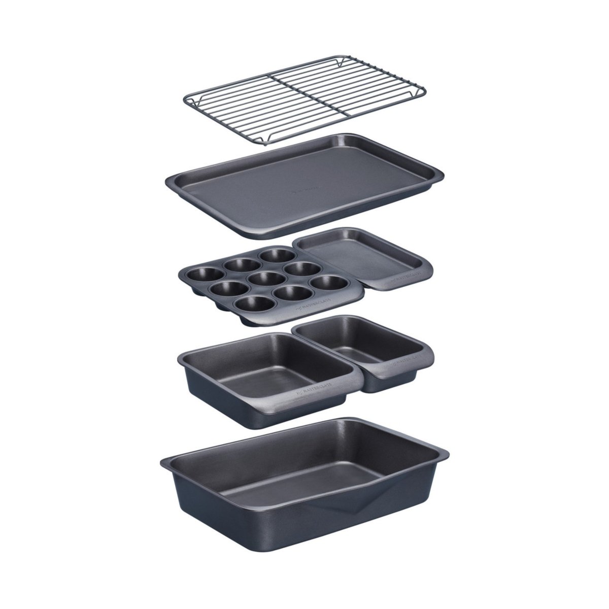 7 - pk bakeformsett non - stick, stabelbar - Lindas Dekor