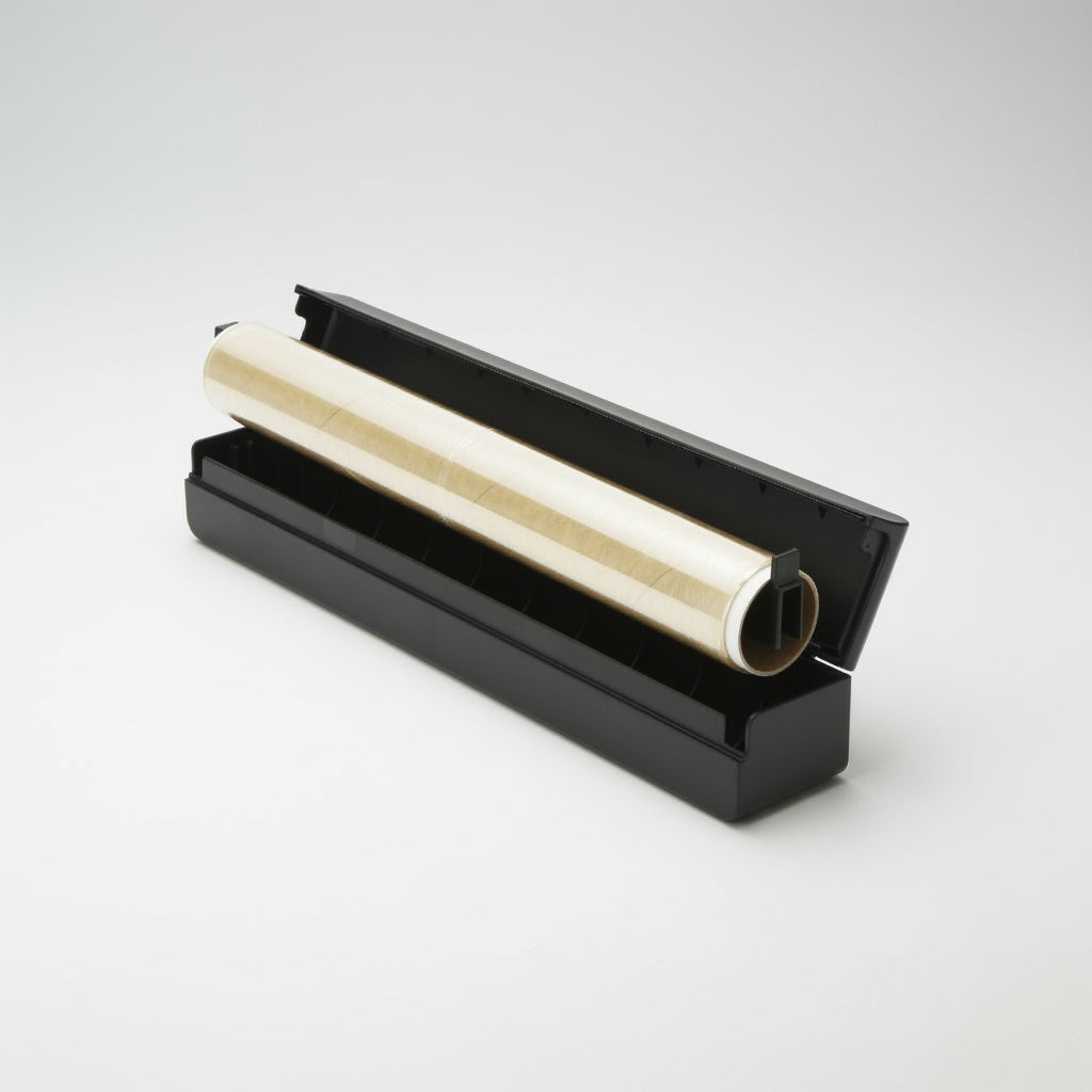 Sort magnetisk foliedispenser til gladpak, aluminiumsfolie, plastfolie, bakepapir