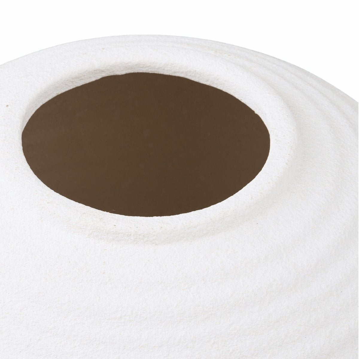 Stor rund vase keramisk hvit ø 30 cm - Lindas Dekor