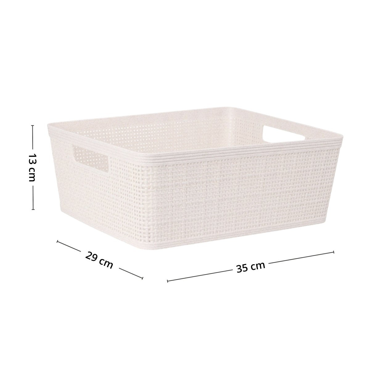 Oppbevaringskurv sandfarget 35 x 29 x 13 cm - Lindas Dekor