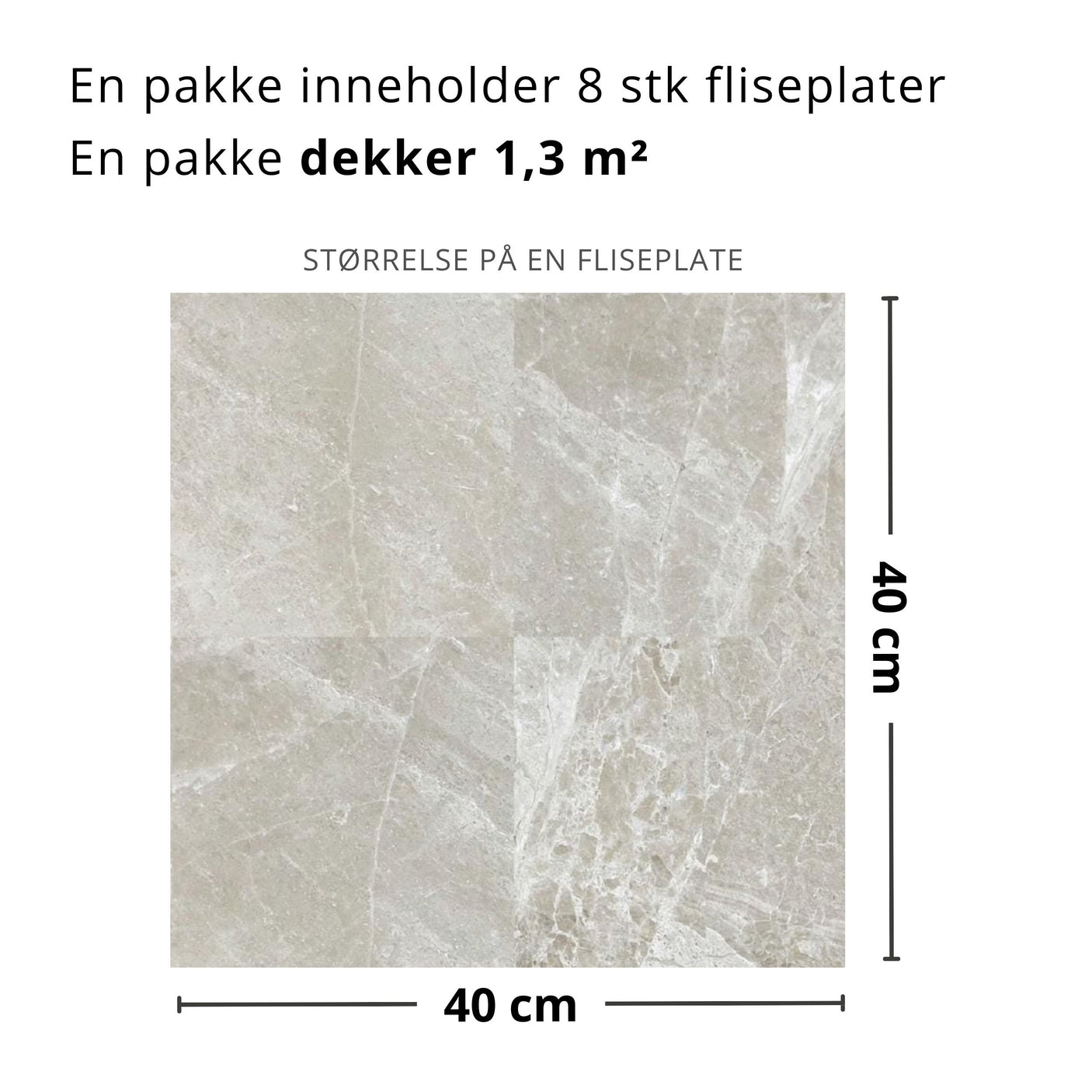 Dusjsone oppgradert med selvklebende fliser i kalkstein-look.