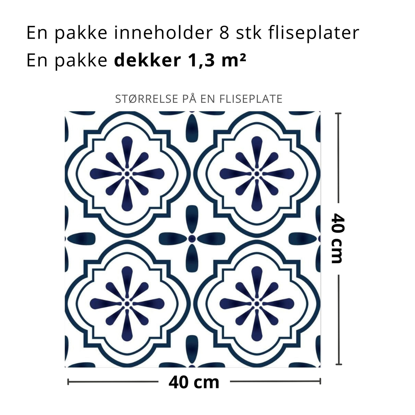 8-pk Nova blå selvklebende fliser