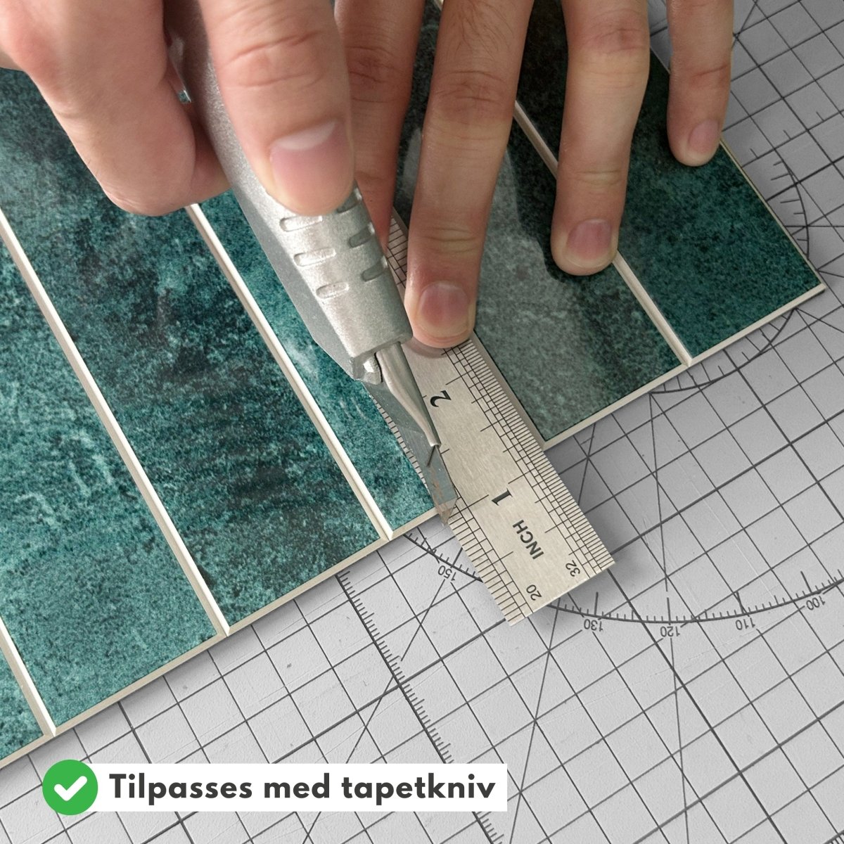 Alma gloss grønn selvklebende veggfliser - Lindas Dekor