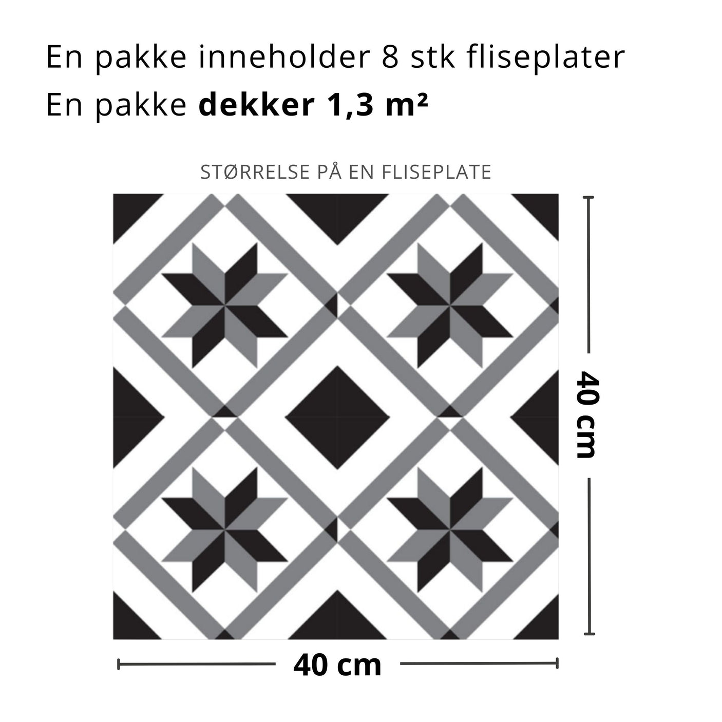 Elegant og tidløs design på selvklebende fliser fra Lindas Dekor.