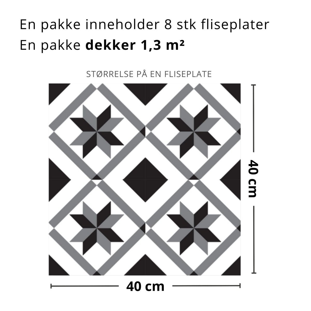 Elegant og tidløs design på selvklebende fliser fra Lindas Dekor.