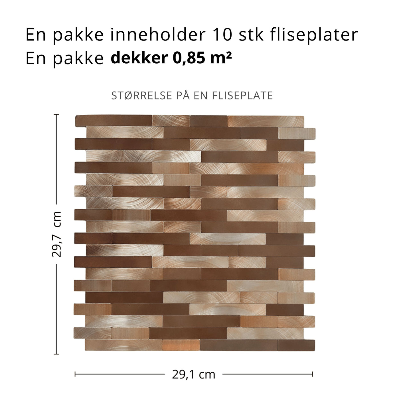 10-pk Sofie stav selvklebende veggfliser
