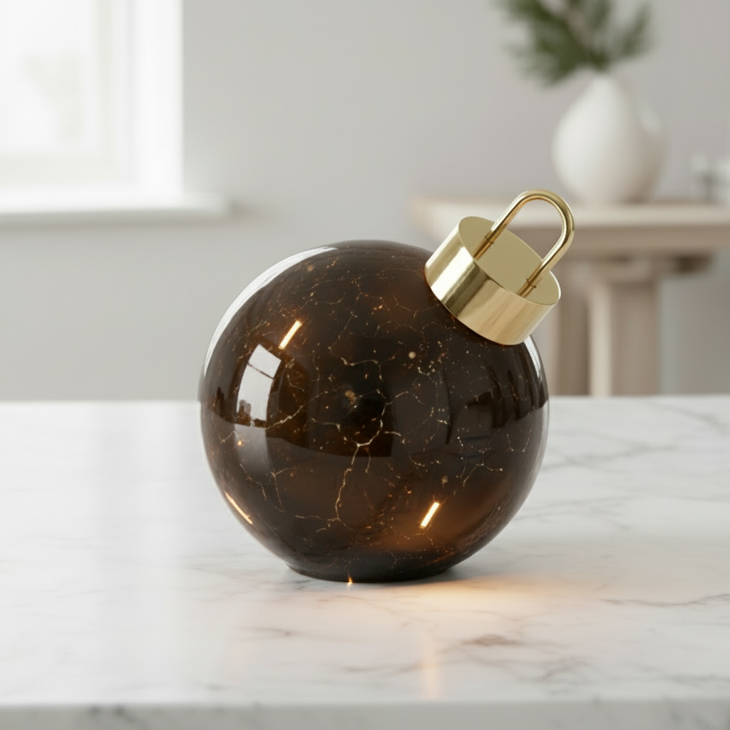 LED-glasskule til bord, glass sort