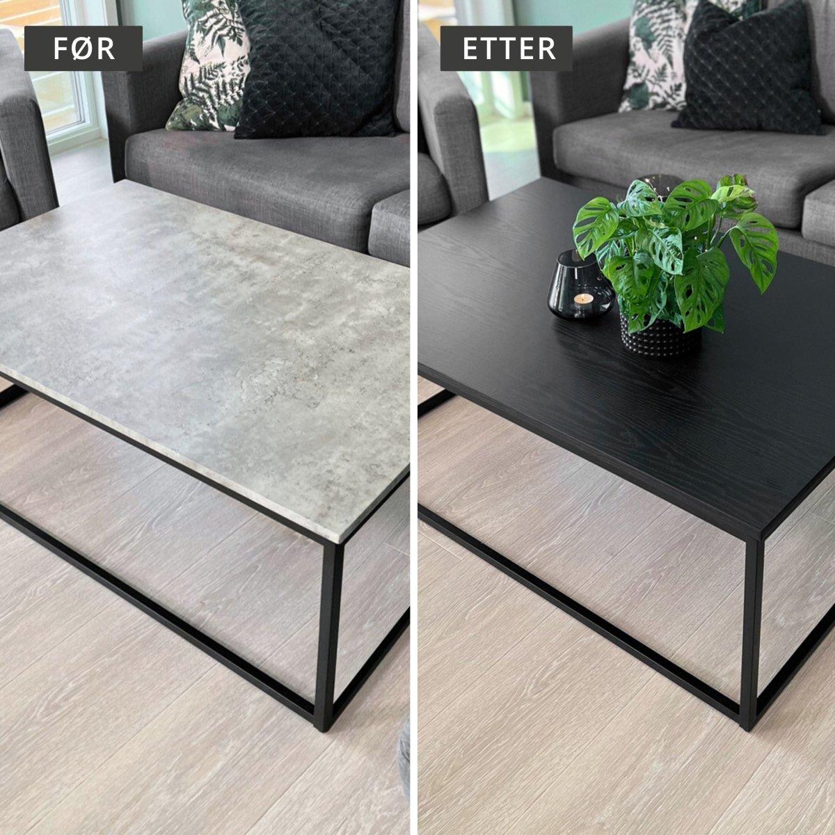 Treverk sort glatt matt kontaktplast - Lindas Dekor