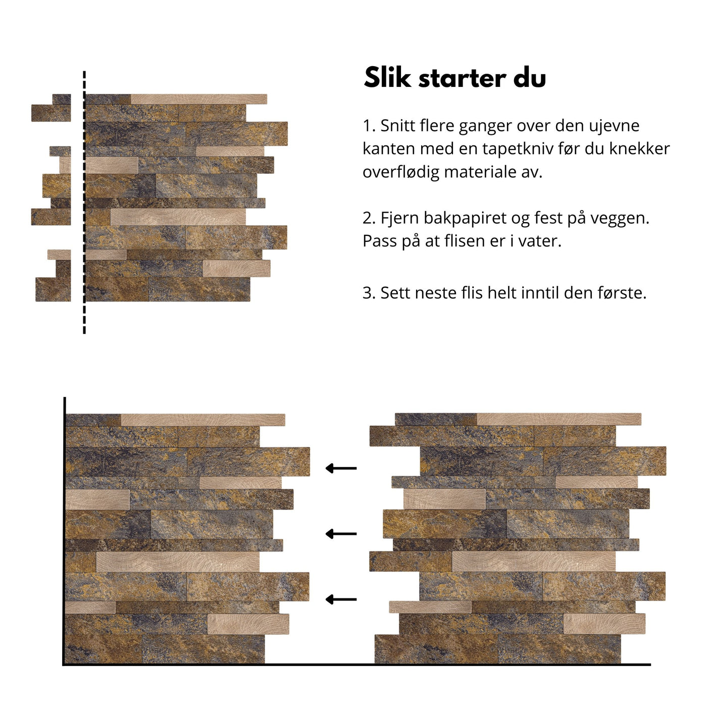 10-pk Karoline selvklebende veggfliser