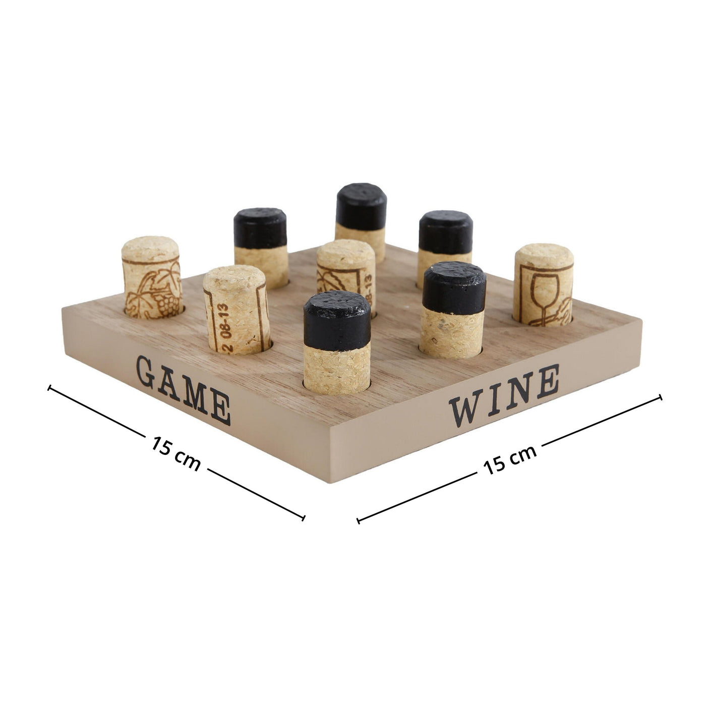 Spillsett tre på rad med vinkorker