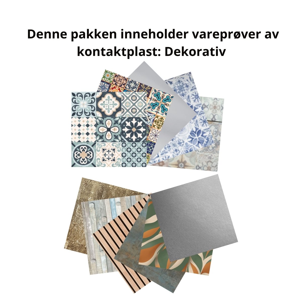 Pakke med vareprøver av de mest populære designene.