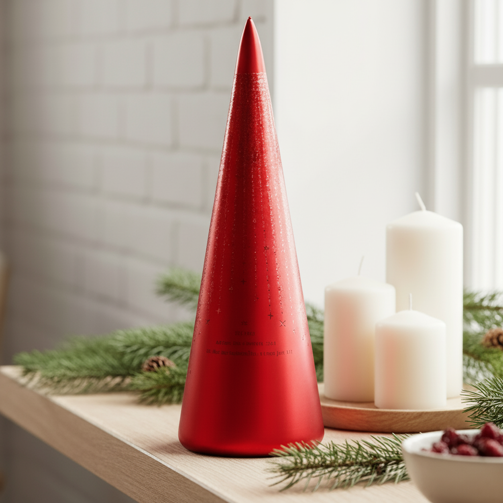 Batteridrevet LED-lykt i rød metall – perfekt til julepynt