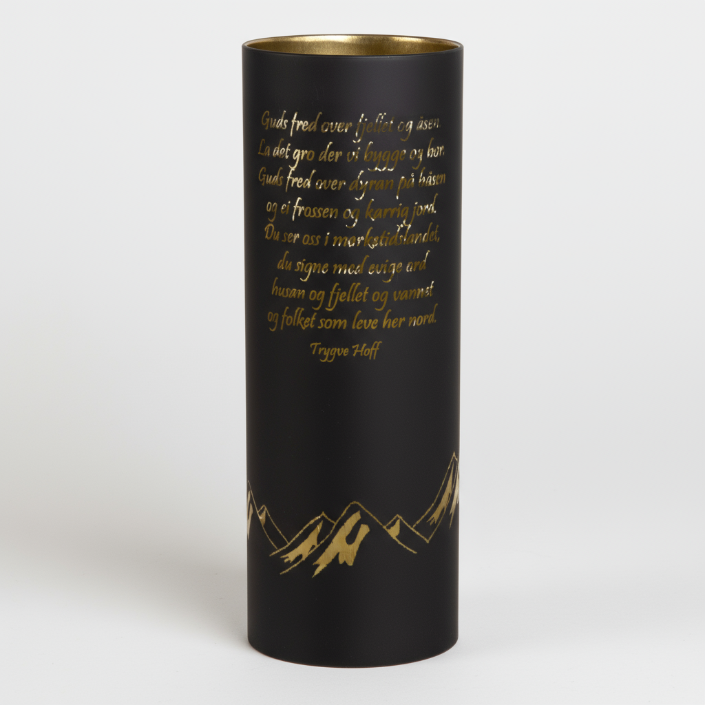 Lyslykt LED nordnorsk sort 9 x 25 cm