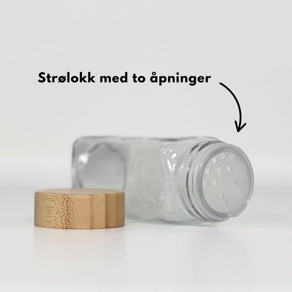 Firkantede glass til krydder med tett lokk for friskhet