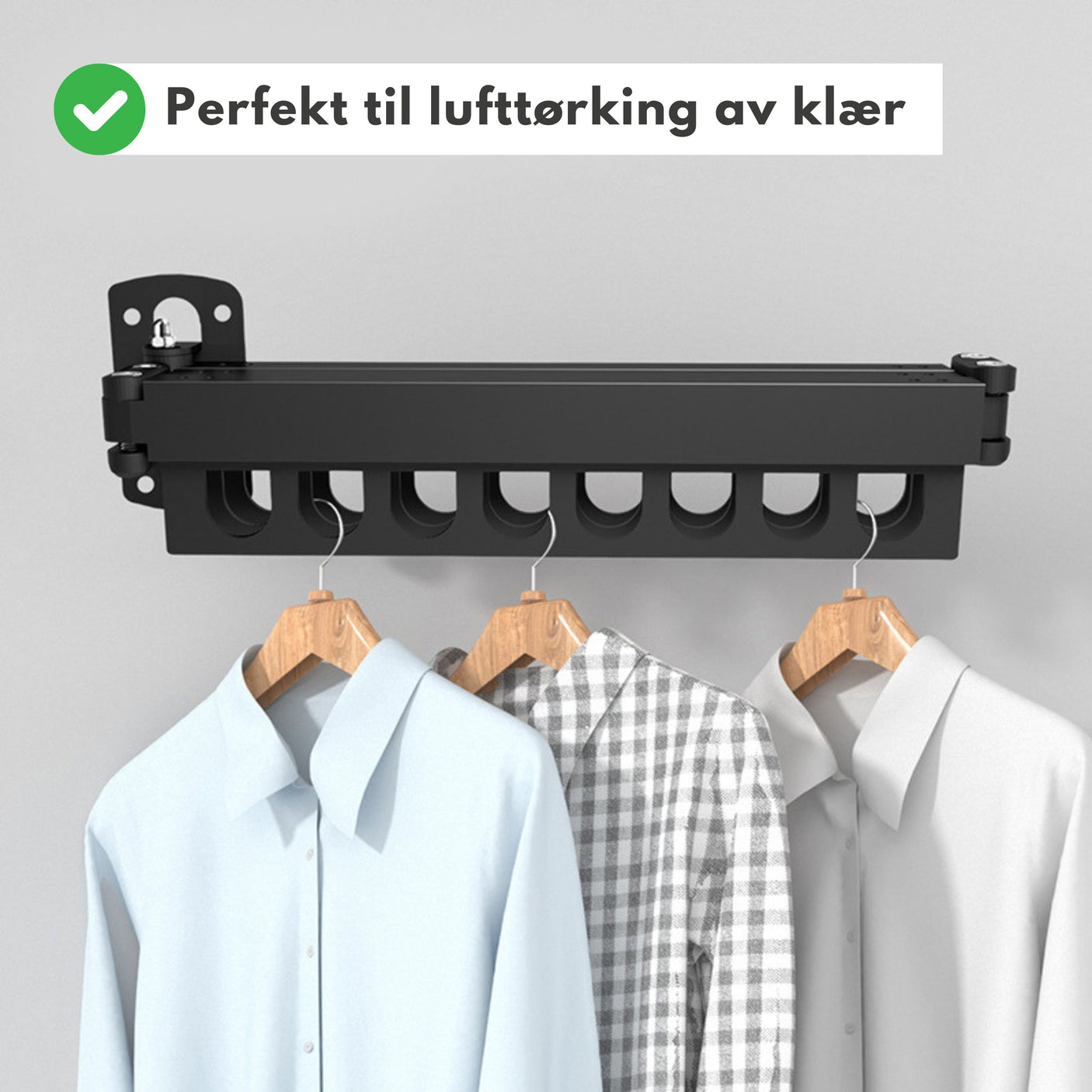 Veggmontert tørkestativ, uttrekkbart