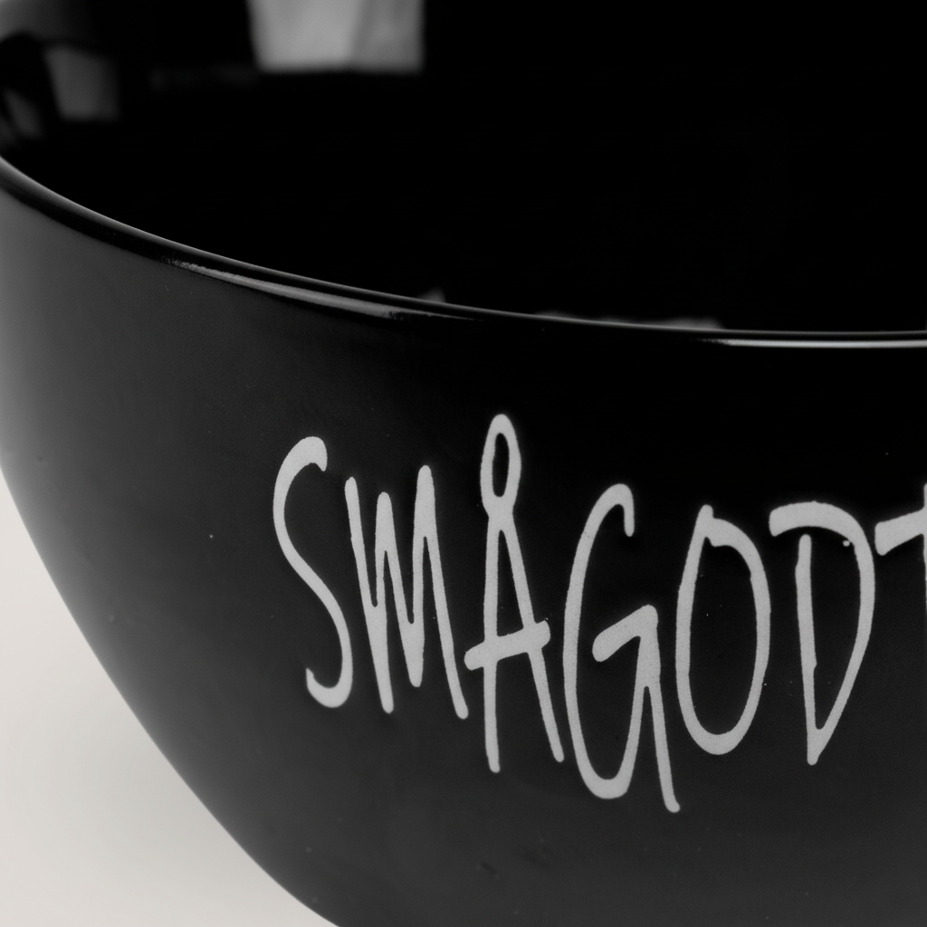 Skål keramikk sort smågodt stor