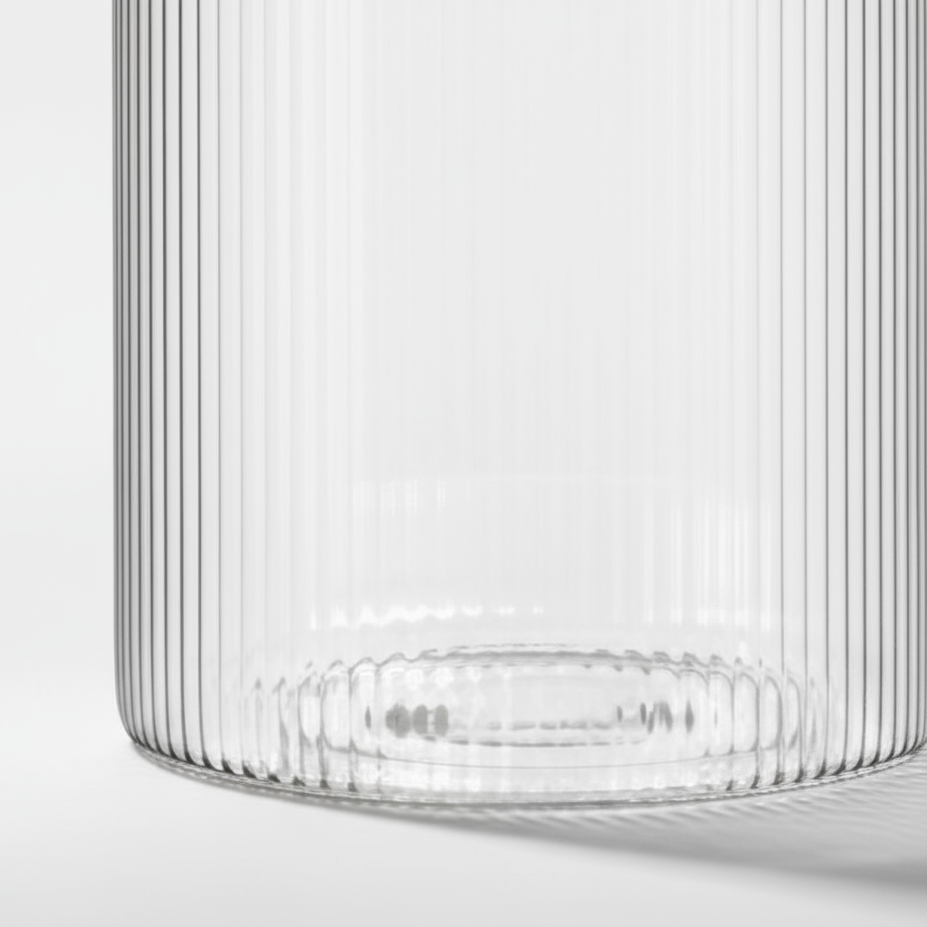 3-pk krukke rillet glass 1650 ml