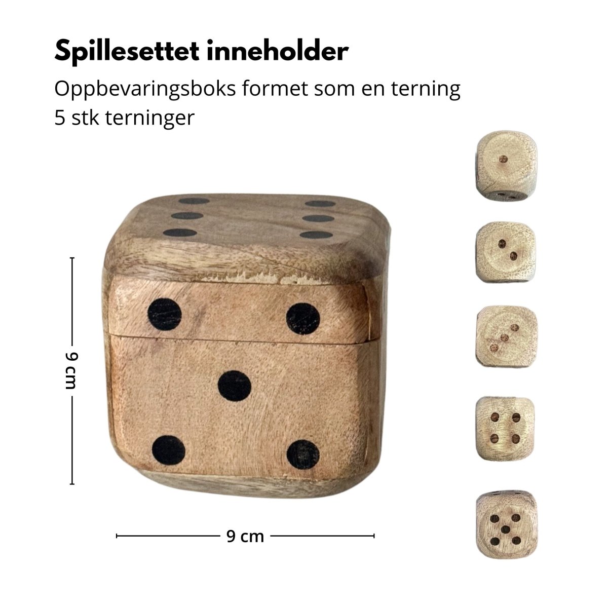 Spillesett i mangotre med rustikk finish til stuebord og hytte
