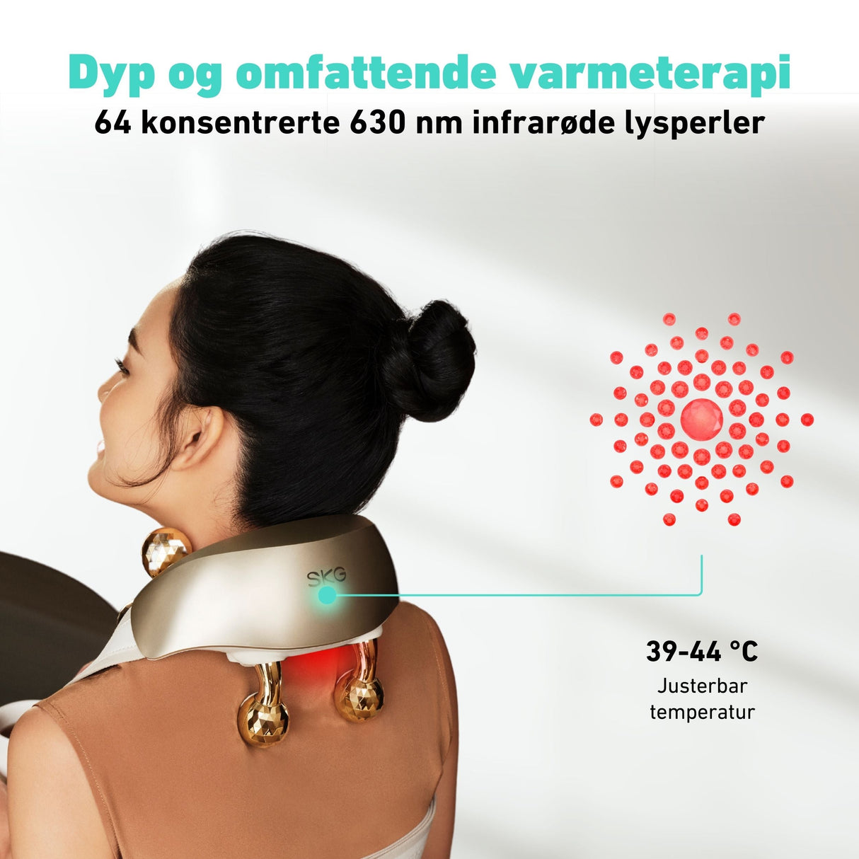 Nakke- og skuldermassasje med dyptgående knaing for muskelavslapning.