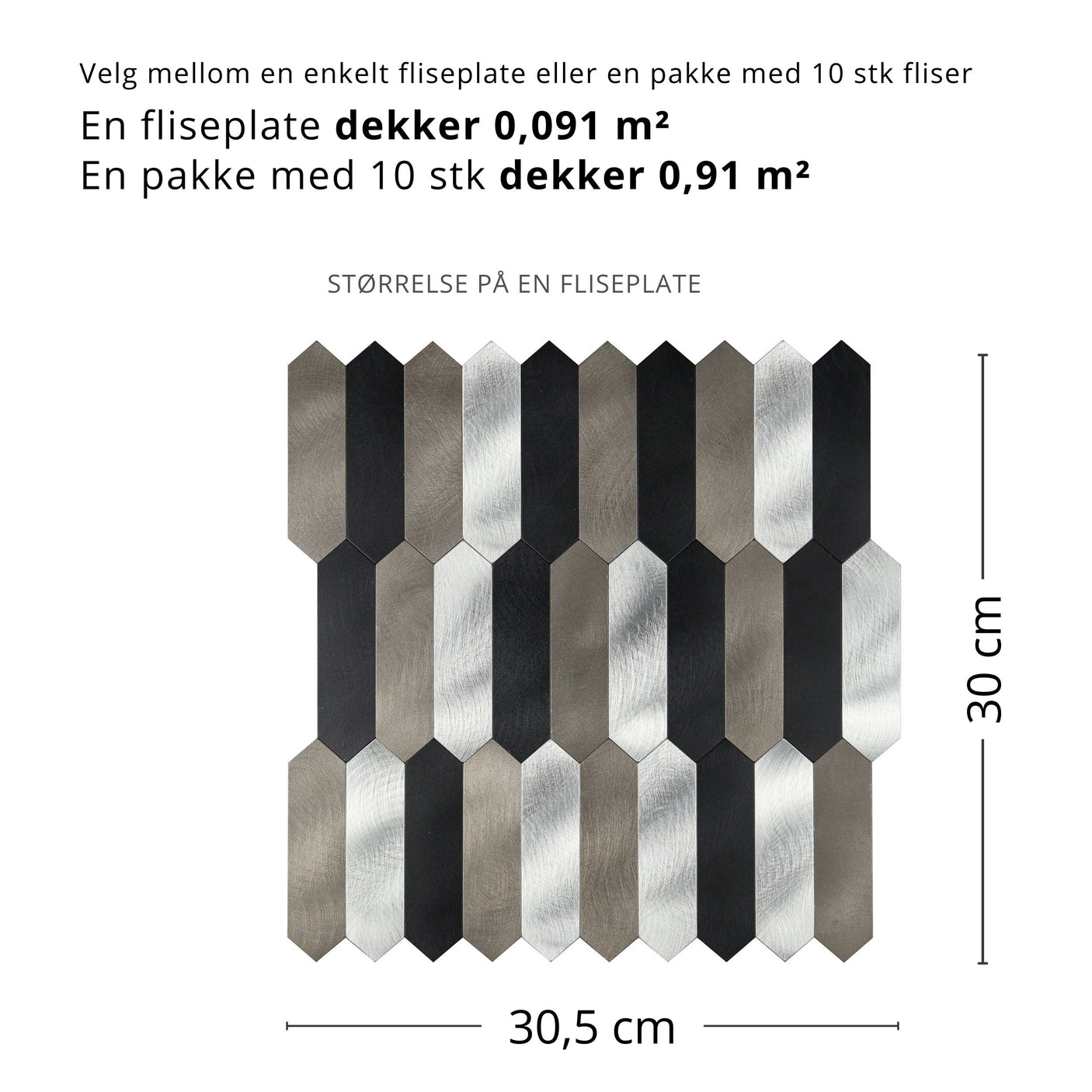De fleksible selvklebende Tanya-flisene kan tilpasses ulike rom og stiler.