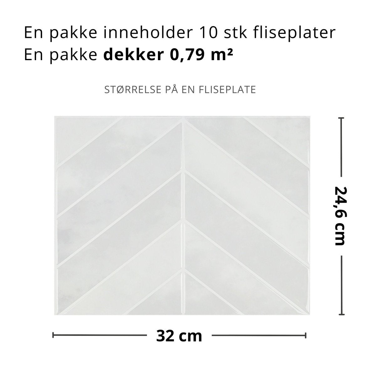 10 - paket Evelina vit självklibbara väggfliser - Lindas Dekor