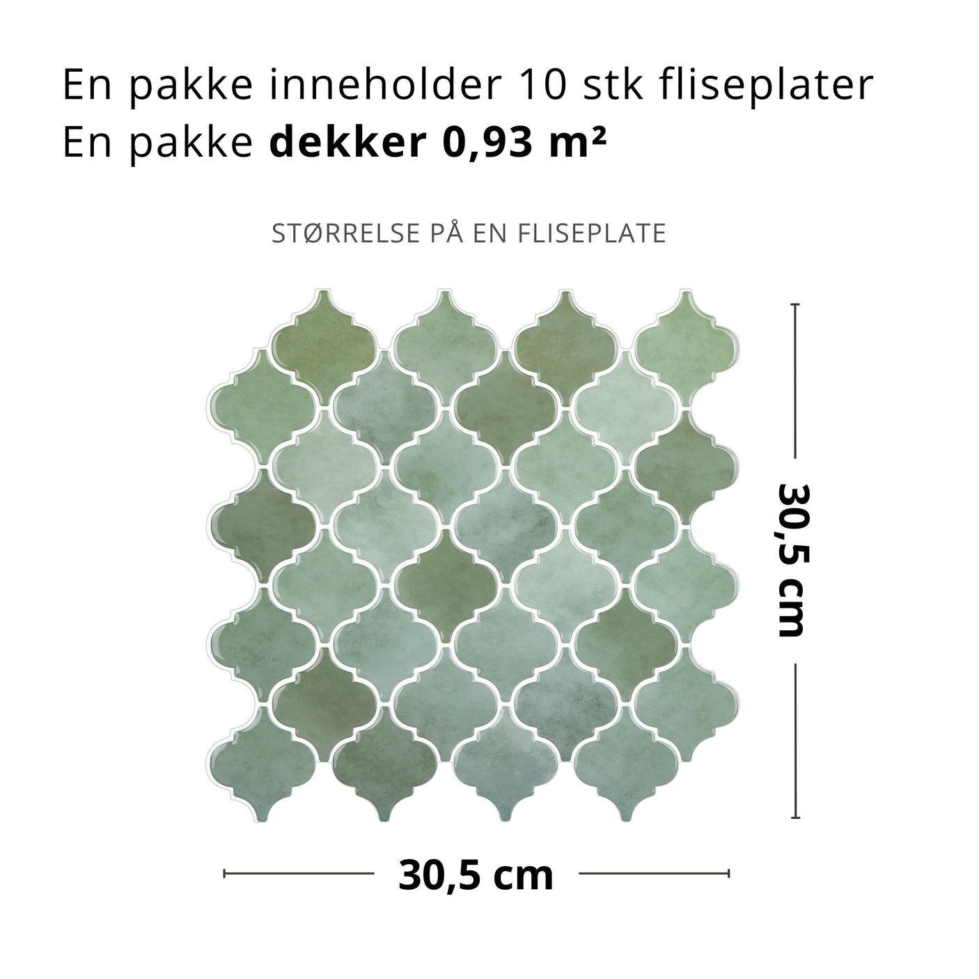 Mål a grønn selvklebende flis